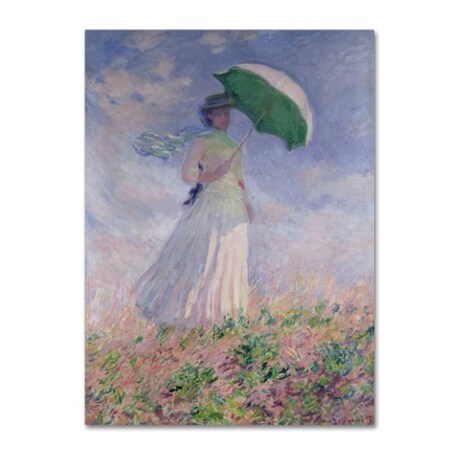 Trademark Fine Art Claude Monet 'Woman With a Parasol' Canvas Art, 14x19 BL01189-C1419GG